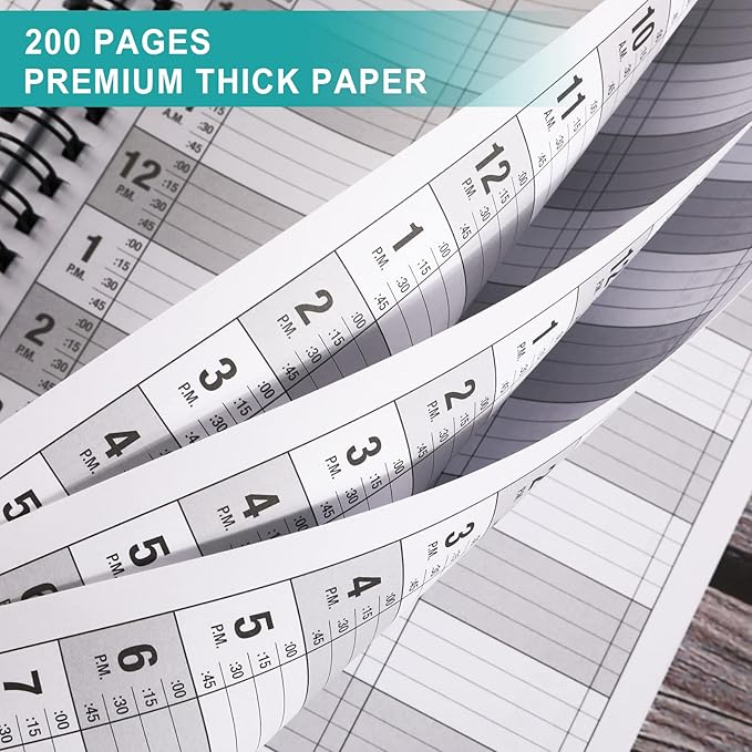 Appointment Book – Undated Salon Appointment Book, Daily＆Hourly Schedule Book with 200 Pages, 6 AM - 9 PM, 15 Minute Intervals Day Planner, 6’’ x 11.5’’, 3 Column, Twin-Wire Binding, Hardcover