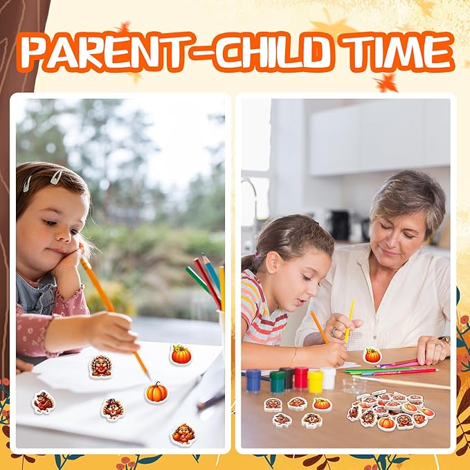 Ceiba Tree 60Pcs Thanksgiving Turkey Mini Erasers for Kids Bulk Pumpkin Pencil Erasers Stationery for Kids Student Classroom Prizes Homework Rewards Fall School Supplies