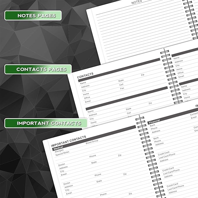 2026-2028 Monthly Planner/Calendar - July 2026 - June 2028, Monthly Calendar 2026-2028, 9" x 11", 2 Years Planner, Cardboard Cover, Black