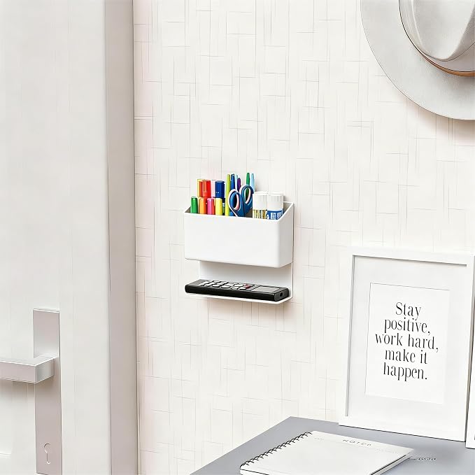 Yieach Magnetic Dry Erase Marker Holder for Whiteboard,Non-Slip Magnet Expo Marker Holder and Magnetic Cup for Dry Erase Markers,Acrlic Pencil Pen Holder for Locker,Classroom,White Board,Office,White