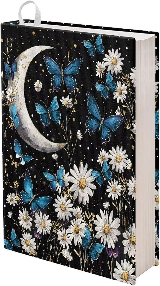 Dreaweet Daisy Butterfly Print Book Covers for Textbooks,Jumbo Book Sleeves for Book Lover Fit 9 x 11 Inches Paperback Hardcover Books Cover Protector,Washable & Reusable
