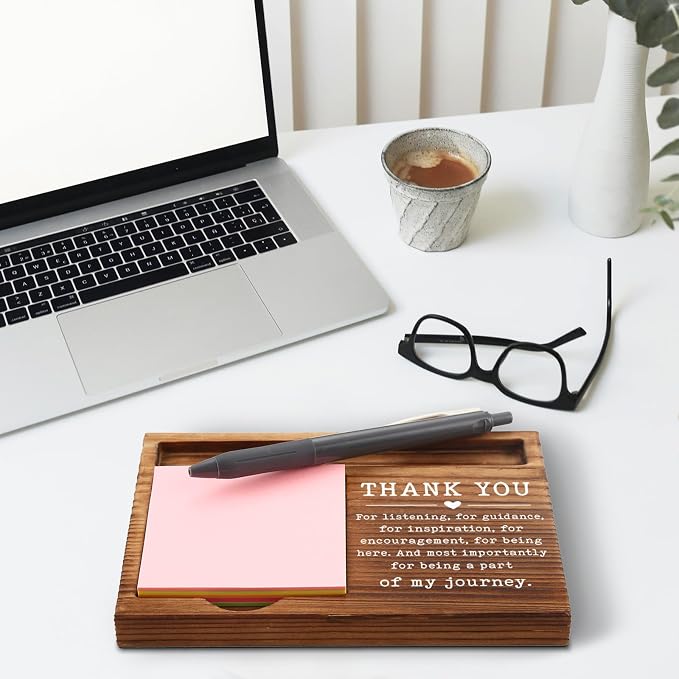 Thank You Sticky Note Holder, Thank You Appreciation Quote Gifts for Leader Boss Women Best Mom Mentor Coach Manager Coworker Teacher Self-Stick Note Pad Holders GSH22