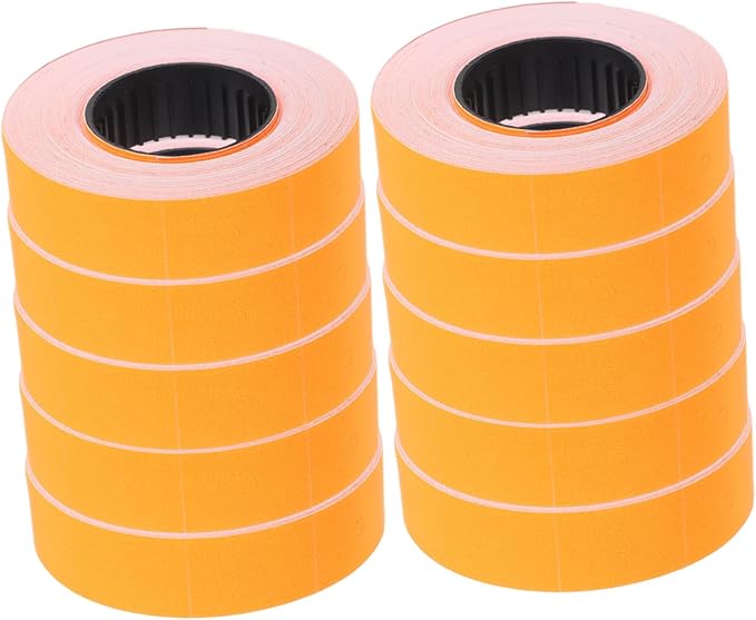 HOMSFOU 10rolls Marking Labels Price Tag Paper Orange Labels Roll for Retail Pricing Supermarkets and Efficient Labeling