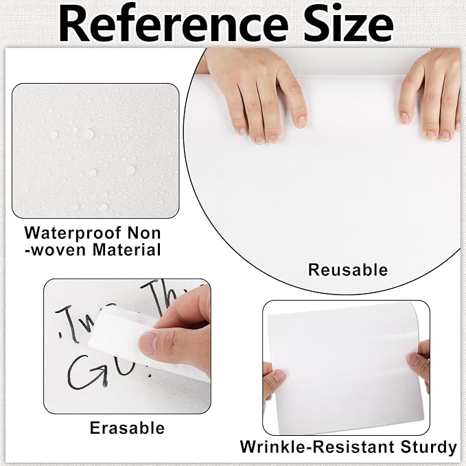White Woven Bulletin Board Roll Reusable Waterproof Erasable Woven Bulletin Board Roll Wrinkle Resistant Non-Woven Fabric Background Poster for Home Classroom Decor Wrapping DIY Crafts 15.7" x 40ft