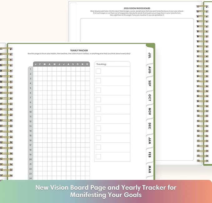 Blue Sky Gen Z 2026-2027 Weekly and Monthly Academic Year Planner Calendar, July 2026 - June 2027, 8.5" x 11", Flexible Interchangeable Cover, Wirebound, Laminated Tabs, Storage Pocket, Coreen