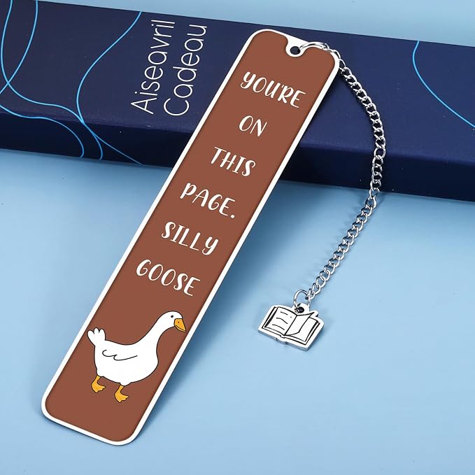 Cute Bookmarks for Book Lovers Bookish Funny Gifts for Women Metal Bookmark for Bookworm Bookmate Book Reading Accessories for Book Club Back to School Retirement Birthday Christmas (Brown)
