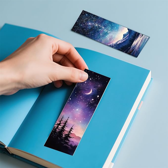 Fantasy Bulk Bookmark for Women - 96 Pcs Starry Sky Moon Space Personalized Paper Bookmark for Book Lovers, Cool Bulk Bookmarks for Adults Children Teachers Students Reading Gifts