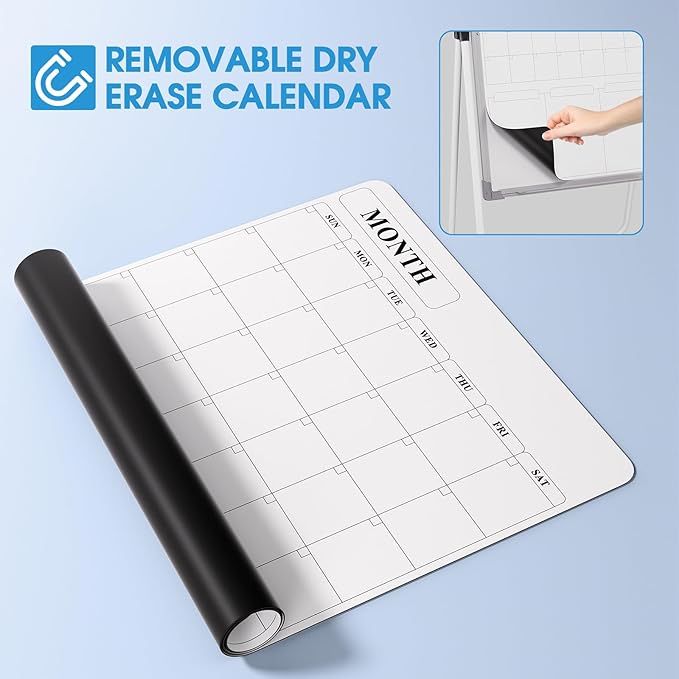 MaxGear Large Whiteboard with Stand 36" x 24" Double-Sided Easel Whiteboard Monthly Calendar,Height Adjustable, Foldable, Portable Dry Erase Board for Home, Office, Classroom Planning, Teaching