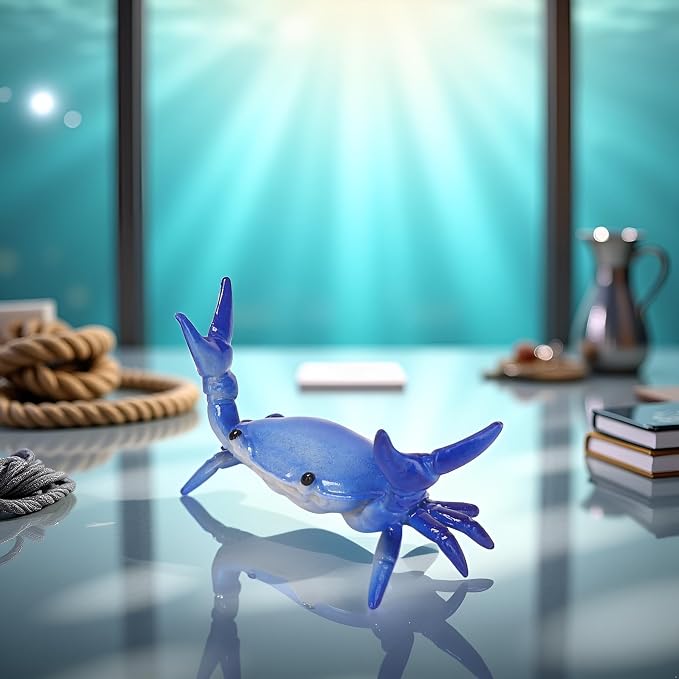 Dark Blue Funny Crab Pen Holder, Weightlifting Crab Desk Stand Bracket Storage Rack for Storage Office Display ncil Holders and Holders Decorations, Desk Accessories and Workspace Organizers