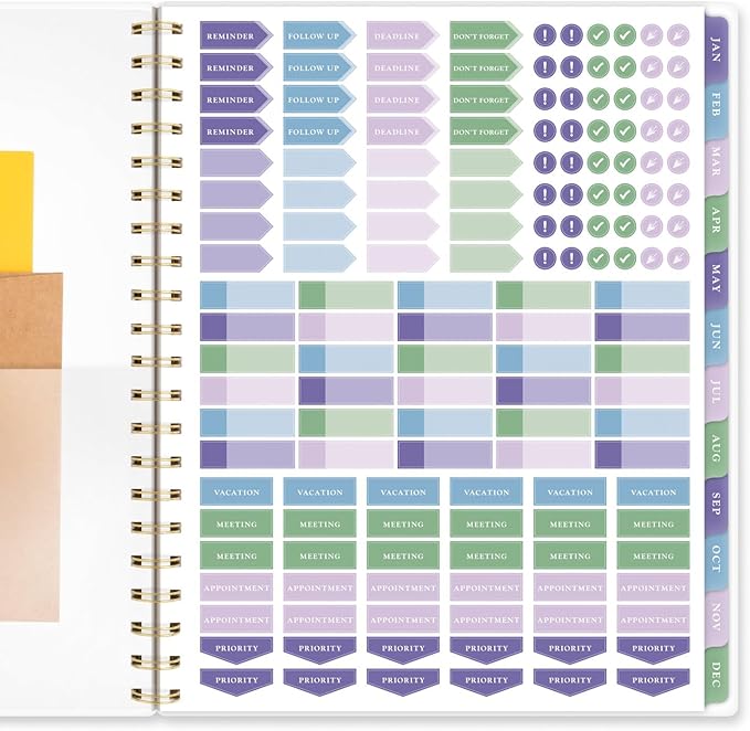 AT-A-GLANCE 2025 Planner, Weekly & Monthly, 8-1/2" x 11", Large, Badge, Floral (1722F-905-25)