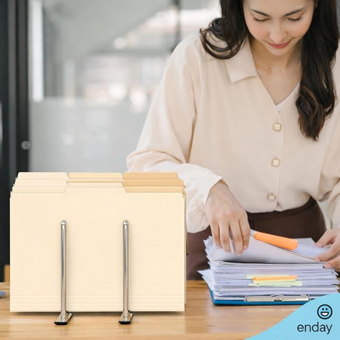 Enday Manilla File Folders Letter Size 1/3 Cut Tab (100 Pack) – Manilla Folders, Letter Size File Folders 1/3 Cut Tab for Office Organization & Document Filing