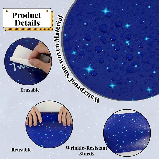 Outer Space Bulletin Board Roll Reusable Waterproof Erasable Blue Night Sky Non-Woven Fabric Bulletin Board Roll Wrinkle Resistant Background Poster for Classroom Decor Wrap DIY Crafts 15.7" x 40ft