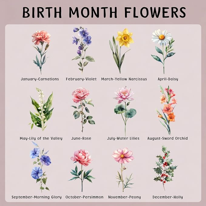 Personalized Bookmarks for Women Book Lover Birth Flower Birthday Customized Gifts for Reading Her Daughter Friends (Aluminum Alloy with Birthday Flower)