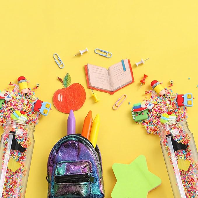 146 Pcs Sensory Bottles Filler Fine Kits Sensory Bin Items Counting Sorting Supplies for Education Activities Include Pom Poms Pen Scissors Notebooks