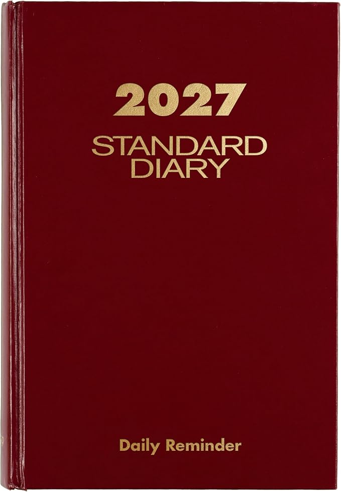 AT-A-GLANCE 2027 Daily Planner, Standard Diary, 5.75" x 8.25" Reminder Journal, Hardcover, Red (SD3891327)