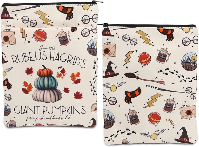 BLUPARK H Inspired Book Sleeve Gifts Book Covers for Paperbacks Movie Merch Bookish Gift (HP Giant pumpkins bs)