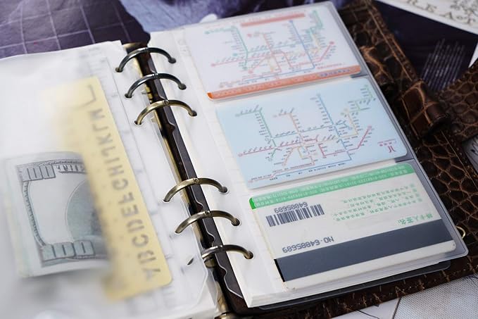 Moterm 2 PCs Page Lifter(Transparent Separator), 1 Bookmark Ruler, 1 PVC Storage Card Holder and 1 Zipper Bag for Personal Planner