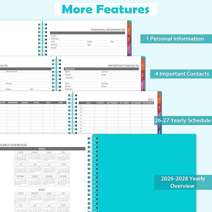 2026-2027 Monthly Planner - July 2026 - December 2027, 18 Months Planner Calendar 2026-2027, 9" x 11", Colorful Monthly Tabs, Suitable for School & Work