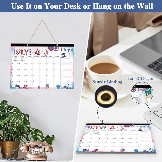 2026–2027 Desk Calendar – 18-Month US Holidays Theme Desk & Wall Calendar, Large 17"x12" Monthly Planner, Cute Aesthetic Organizer, Perfect Christmas & Holiday Gift for Teachers, Moms, and Coworkers