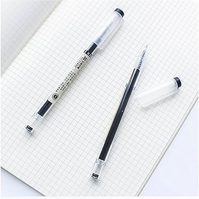 BEMLP Gel Ink Pen Japanese Style Liquid Ink Rollerball Pens Quick Drying 0.35mm Ultra Fine Point Ballpoint Maker Pen Premium for Office School Stationery Supply,12 Pcs/Set, Black
