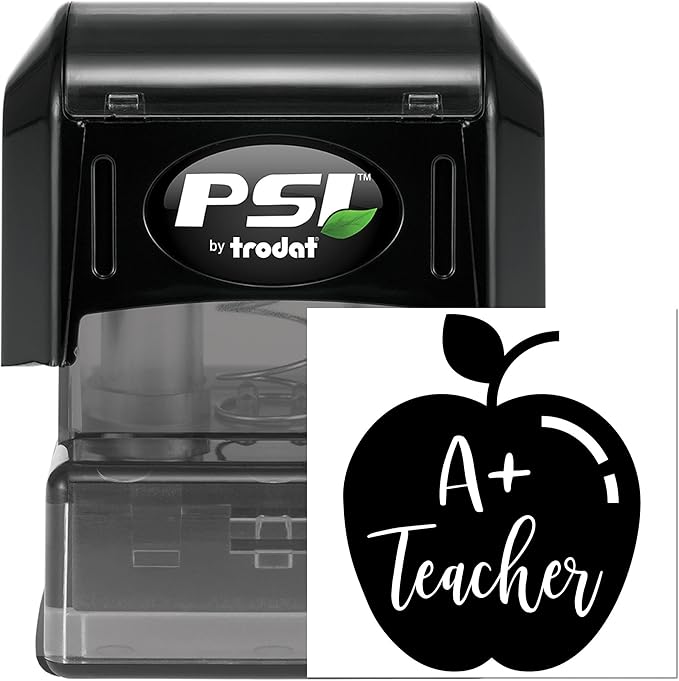 Pre-Ink Rubber Stamp for Teachers, Craft Stamp with Pre-Inked A+ Design, 1-5/8" Square, Elementary School Teachers, Educational & Classroom Craft Supplies, Durable & Easy to Use