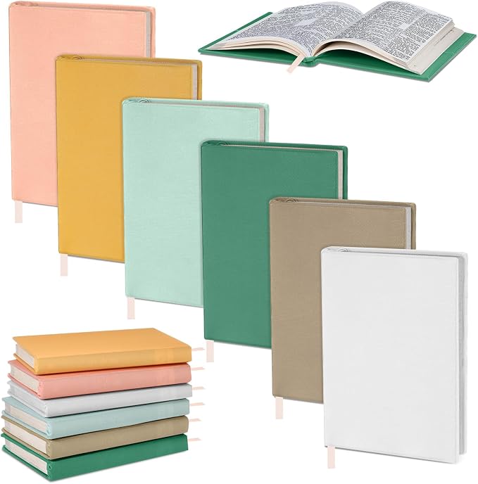 Gilprop 6 Pack Stretchable Book Covers 9-11 Inch Colored Fabric Reusable Book Protector Sleeve for Hardcovers Textbook Protection Supplies(Boho Color)