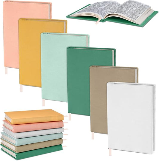 Gilprop 6 Pack Stretchable Book Covers 9-11 Inch Colored Fabric Reusable Book Protector Sleeve for Hardcovers Textbook Protection Supplies(Boho Color)