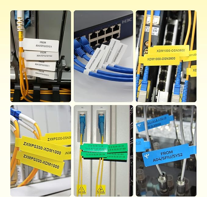 NIIMBOT Cable Label for B1/B21/B3S/K3 Label Printer, Waterproof, Oil-Proof Cable Tags(1'' x 3''),1 Roll of 100 Thermal Sticker Labels (Yellow)