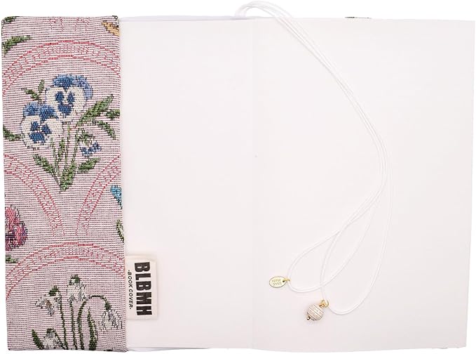 BLBMH 5.5x8.5 Fabric Bible Cover Non-Stretch | Built-in Bookmark | Handmade Washable Book Sleeve for Paperback Journal Privacy Reading Gift for Women - WD Flower Pink