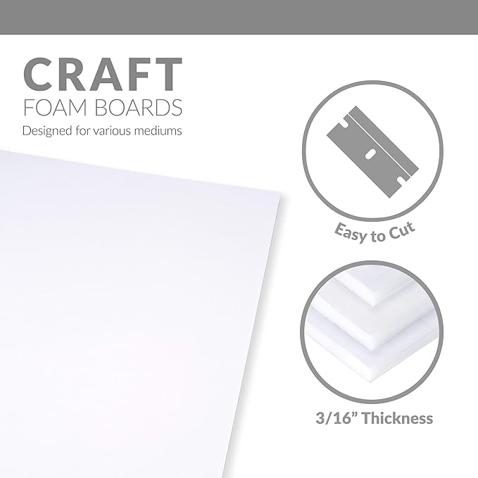 Royal & Langnickel 32 x 40" Double-Sided White Foam Board, 10 Sheets