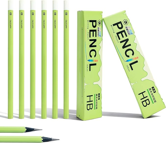 M&G Wood-Cased HB Thick Core Pencils, 30 Count Green Barrel Black Wood, Hexagonal Bulk Pencils for School or Office, Unsharpened, No Eraser, Anti-Bite Tip, for Writing, Drawing, Sketching