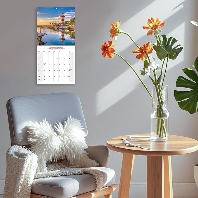 2026 Wall Calendar, Planner Calendar 2026 - Lighthouse Hangable Monthly Wall Calendar with Large Blocks for Organizing & Planning, Academic Schedule, Home, Office & family, Thick & Sturdy Paper (12"x24" Open)