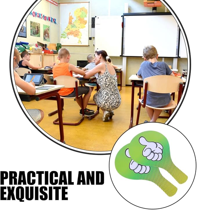 ibasenice Thumbs up Thumb Down Paddles 2-Pack Classroom Voting Paddle Signs for Teacher Student Interaction PVC 8.27X5.12 Inches School Supplies