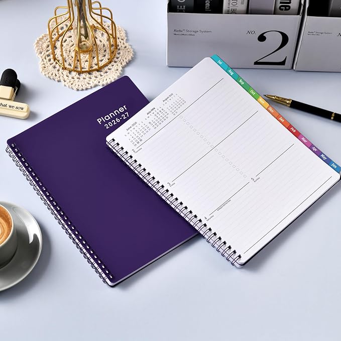 Planner 2026-2027 - Planner 26-27, Jul. 2026 - Jun. 2027, 8”× 10”, 2026-2027 Weekly & Monthly Planners with Monthly Tabs, Strong Twin-Wire Binding, Waterproof cover