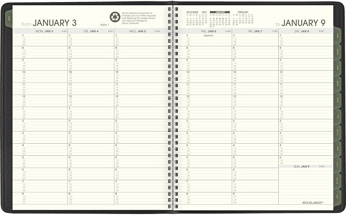 AT-A-Glance 2022 Weekly & Monthly Appointment Book & Planner by AT-A-Glance, 7" x 8-3/4", Medium, Recycled, Black (70951G05)