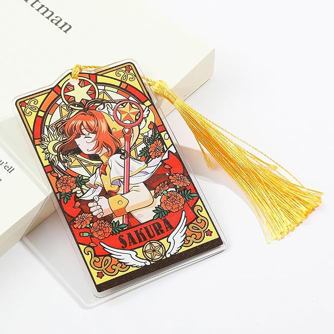 Anime Magic Cards Captor Sakura Bookmarks Set - Sweet Cartoon Cute Book Marks for Reading Women Men Anime Fans, Book Accessories Collection Decor Hangings Gifts (Acrylic Style 8)