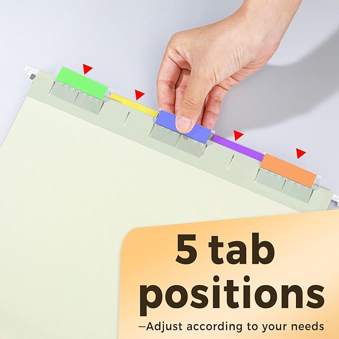 SUNEE Hanging File Folders Letter Size, Pastel Colors, 25 Count Letter Size File Folders with 1/5-cut Tabs, Heavy Duty 2 Inch Expansion, Stay Organized for Your Home and Office Bulk File