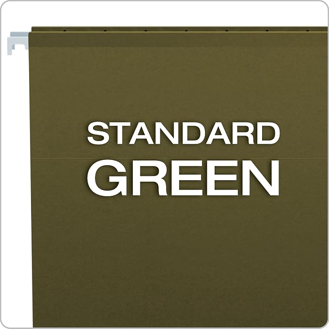 Pendaflex 415215 Hanging File Folders, No Tabs, letter, Green