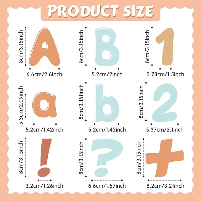 221 Pcs Bulletin Board Letters Round Alphabet Number Punctuation Symbol Combo Letter Cutouts Classroom Decoration for School Classroom Chalkboard Poster Board(Retro Boho)