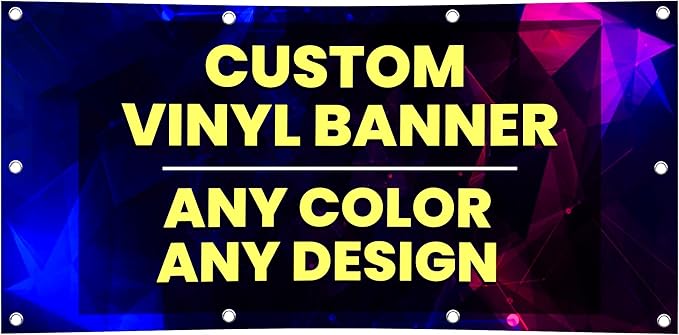 Personalized Custom Vinyl Banner Printing Indoor or Outdoor use Printed Business Event Birthday Party Large Custom Vinyl banner for Party Decoration Factory of Stickers (4'x20')