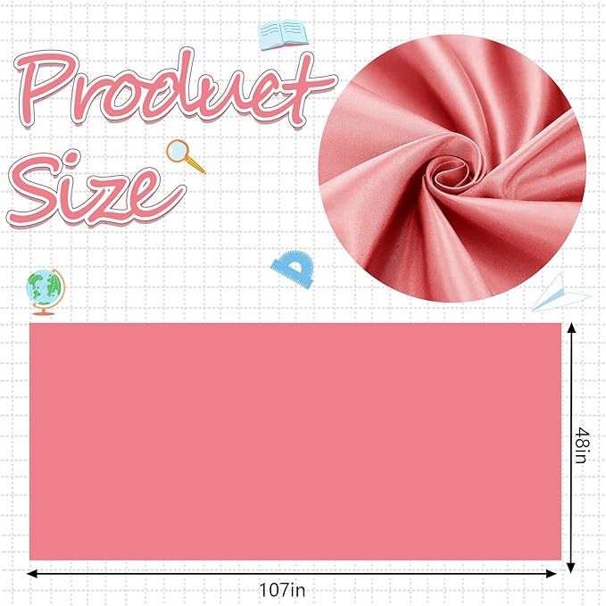 Mindsoft Bulletin Board Fabric 48 '' x 107 '' Class Fabric for Classroom Bulletin Board Decor, Pillows, Curtains, Crafts(Coral Pink)