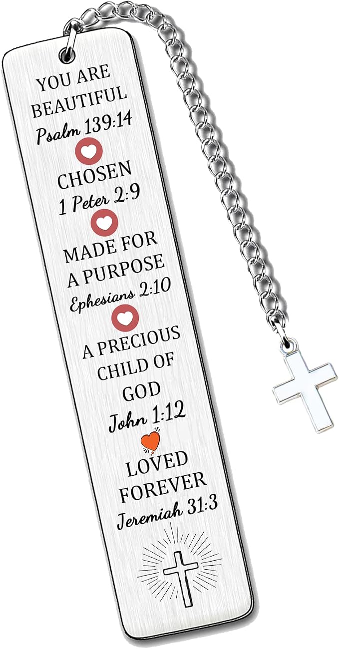 Inspirational Bookmarks Christian Bible Verse Daughter Bookmarker Encourage Gifts Women Go to University Keepsake Baptism Religious Church Birthday Graduate Appreciate Present You are Beautiful Loved