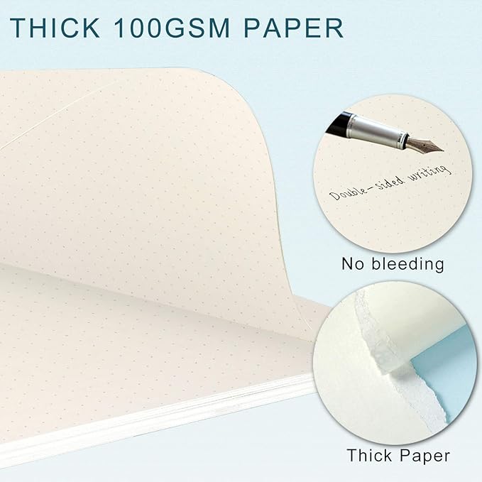 A6 Refill Paper, [3 Pack] Toplive 100GSM Thick Refillable Paper 6 Hole Filler Inserts Loose Leaf Paper 135 Sheets (270 Pages) for 6 Ring Binder Journal Notebook-Dotted Paper