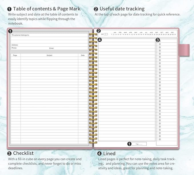 To Do List Planner Spiral Notebook Daily Task Tracker with Wide lined Notebooks Flexible Cover To Do List Journal Checklist Project Notebooks for Teacher/Men/Women 160 Pages (7"x10")