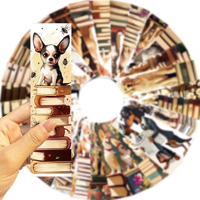 30 Pcs Cute Dog Bookmarks for Teens Adults Cartoon Puppy Reading Bookmark for School Office Students Teens Book Reading Lovers Classroom Gifts
