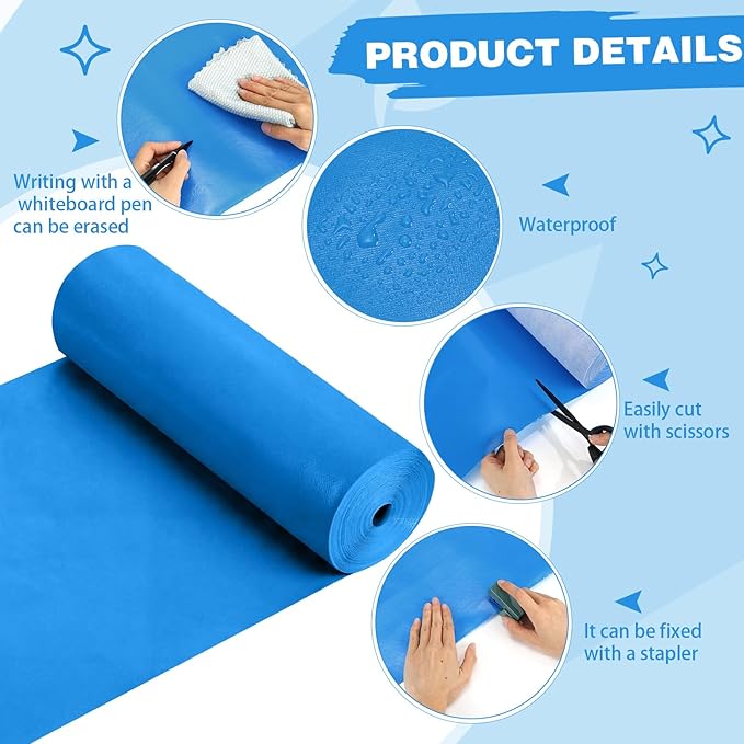 Breling 16 inch x 80 ft Fabric Bulletin Board Roll for Classroom Waterproof Non-Woven Fabric Background Roll Anti-Wrinkle Bulletin Board Background for Back to School Wall Decor DIY Craft(Royal Blue)