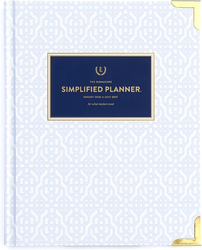 2026-2027 Weekly Planner by Emily Ley – Simplified Bookbound Planner Carolina Trellis, August 2026–July 2027 – 12-Month Academic Year Organizer for Women