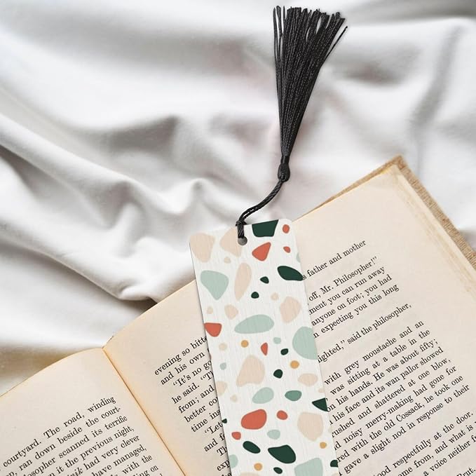5pcs Wood Bookmarks with Tassel for Planner Reading Book Lovers Accessory Readers Men Women 4.6 X 1.2 Inch