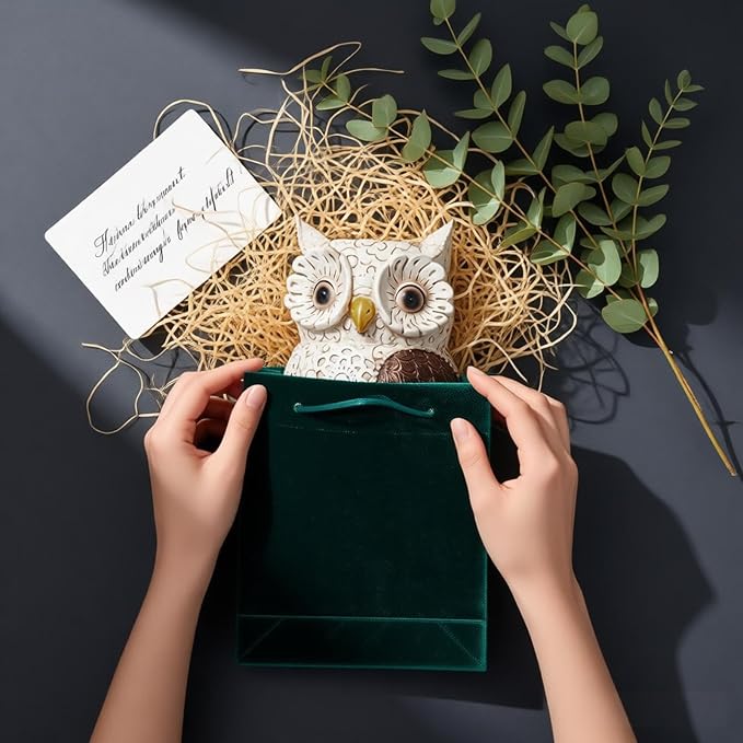 MUAMAX Owl Pen Holder, Owl Pencil Holder for Desk, Makeup Brush Holder Resin Resin Desk Organizer Decorative Accessories, Cute Pencil Cup Pot Desktop for Office Supplies, Classroom, Home