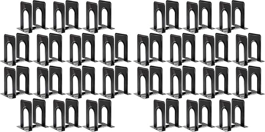 Happyhapi 14 Pair Book Ends for Shelves, 28 Pcs Metal Bookends Book Holder for Shelf, Heavy Book Stopper for Desk, Simple Library Office Home Bookend, 4.9 x 5.7 x 6.5 in, Black (Pack of 2)